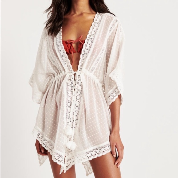 Abercrombie & Fitch Other - Abercrombie & Fitch white kimono swim cover up